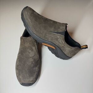 Merrell Men's Jungle Suede Moc Shoes Dark Brown Suede Slip-Ons Size- 13